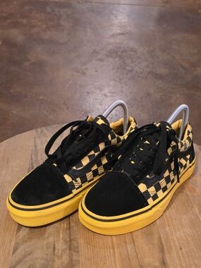 VANS Old Skool Black Yellow Checkerboard Sneakers Women’s 7